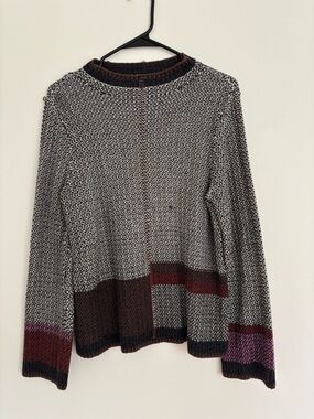 NIC+ZOE Black and Gray Patchwork Sweater